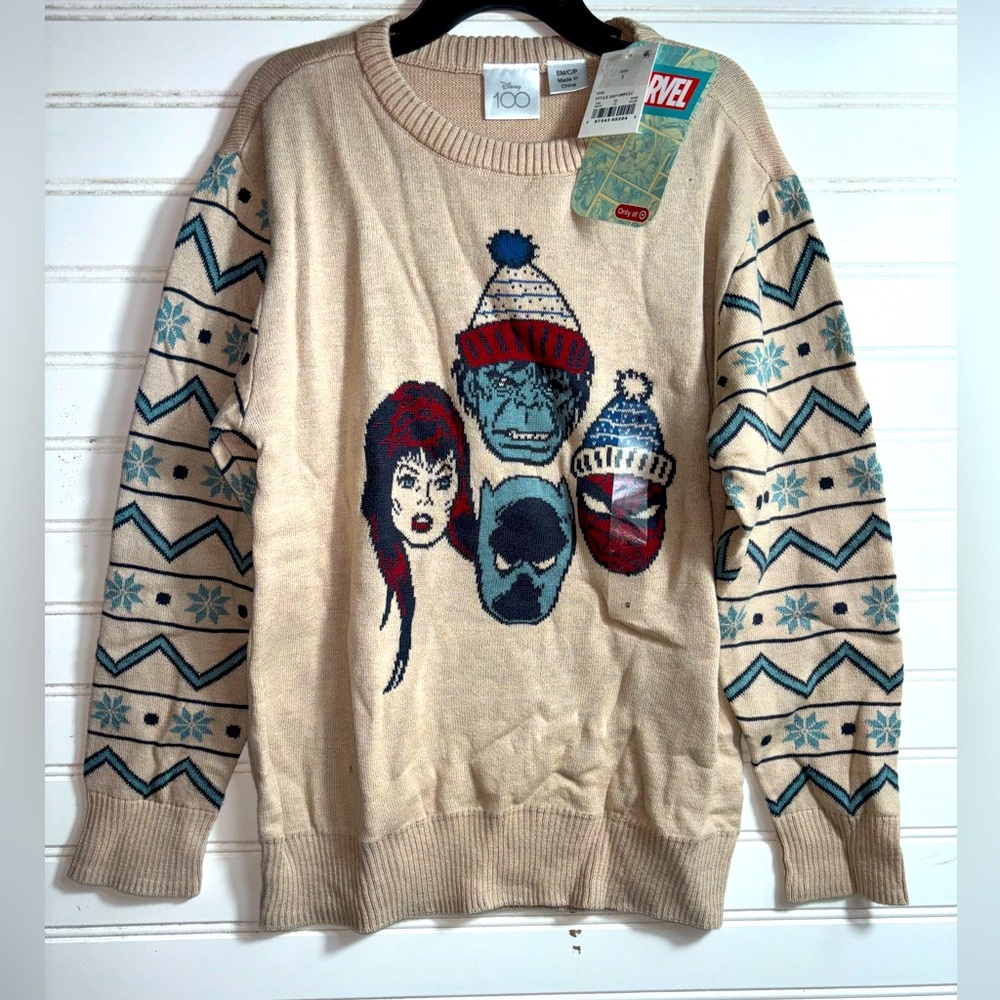 Disney 100 Marvel Superheroes Kids Unisex Boys Ugly Christmas Holiday Sweater